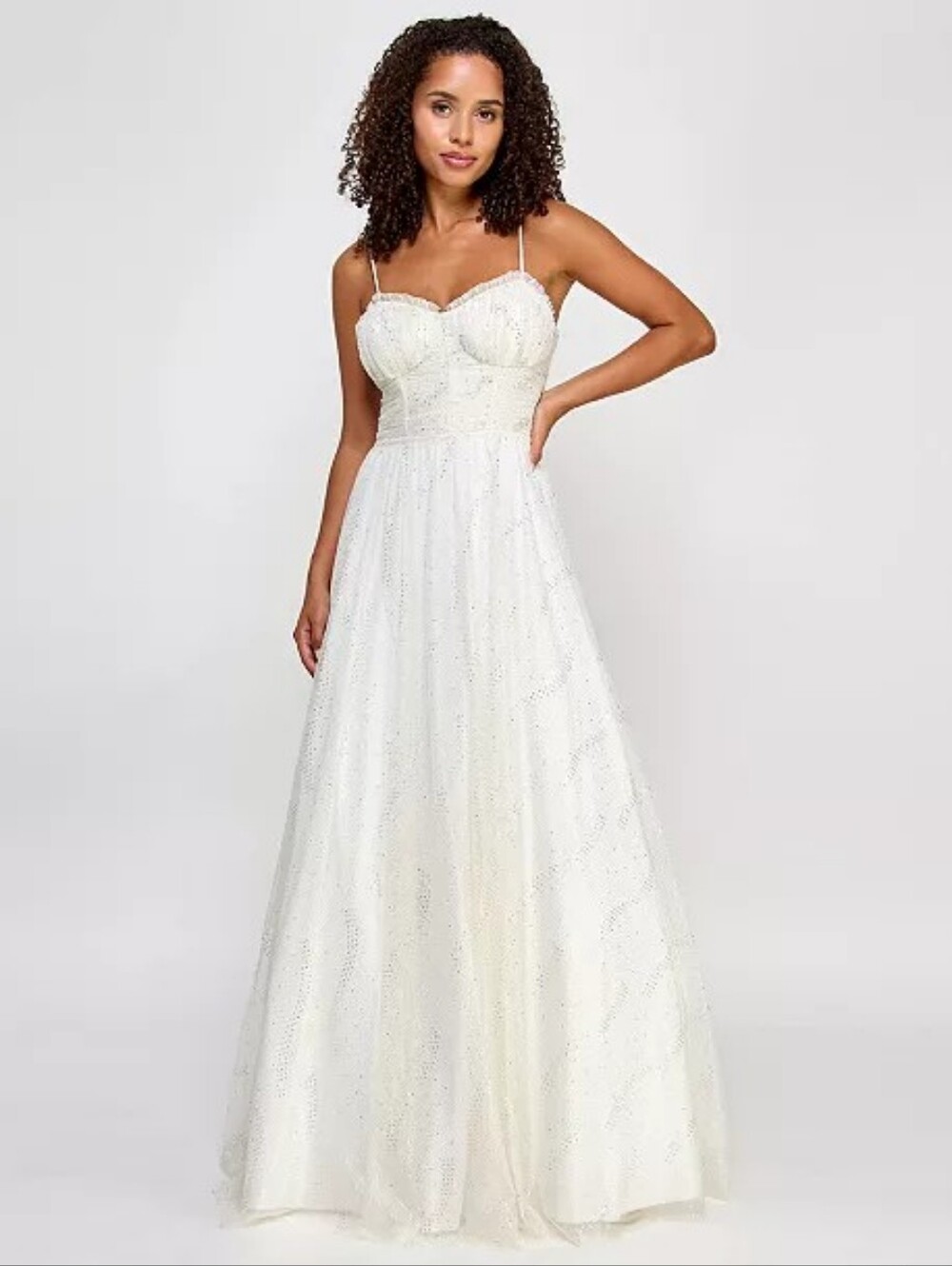 Sz 13/14 City Studio Off White Strapless Sweetheart Gown